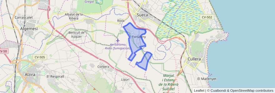 Mapa de ubicacion de Fortaleny.