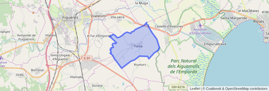 Mapa de ubicacion de Fortià.