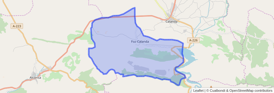 Mapa de ubicacion de Foz-Calanda.