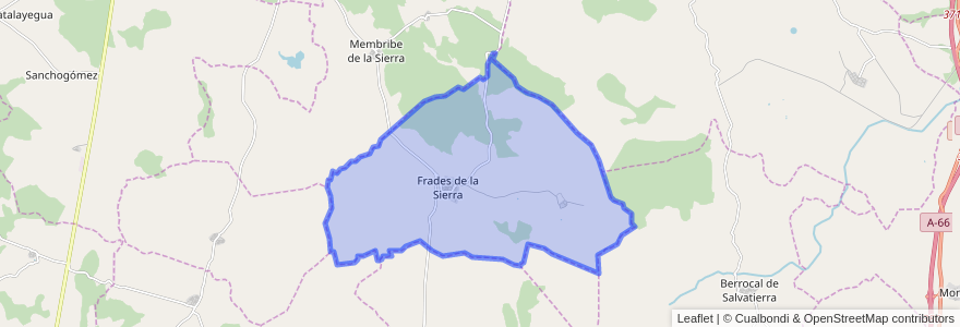 Mapa de ubicacion de Frades de la Sierra.