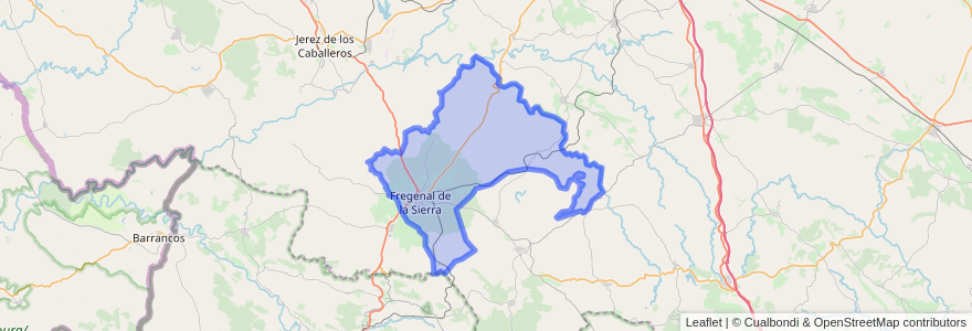 Mapa de ubicacion de Fregenal de la Sierra.