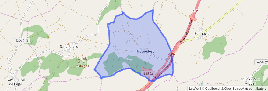 Mapa de ubicacion de Fresnedoso.