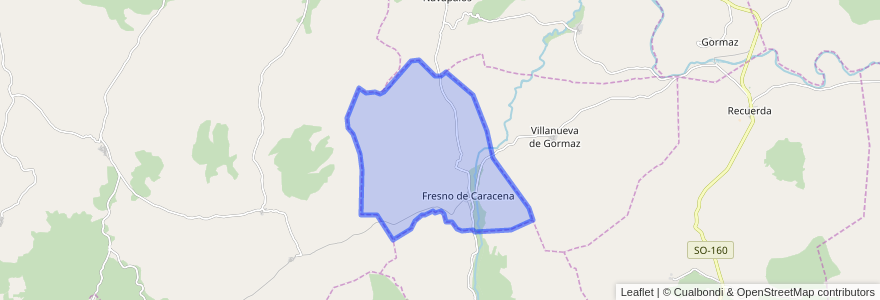 Mapa de ubicacion de Fresno de Caracena.