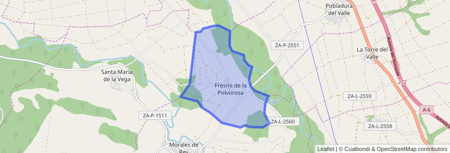 Mapa de ubicacion de Fresno de la Polvorosa.