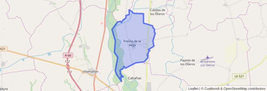 Mapa de ubicacion de Fresno de la Vega.