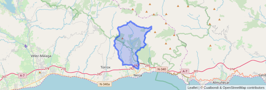 Mapa de ubicacion de Frigiliana.