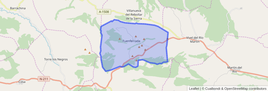 Mapa de ubicacion de Fuenferrada.