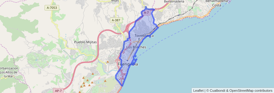 Mapa de ubicacion de Fuengirola.