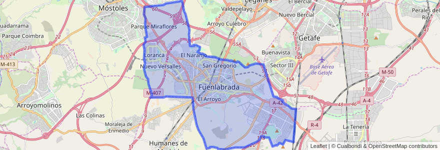 Mapa de ubicacion de Fuenlabrada.