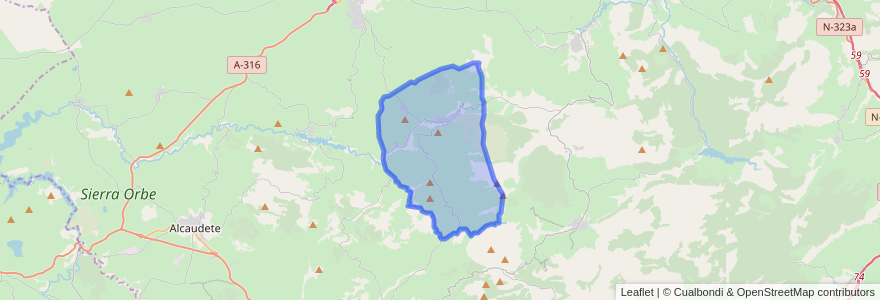 Mapa de ubicacion de Fuensanta de Martos.