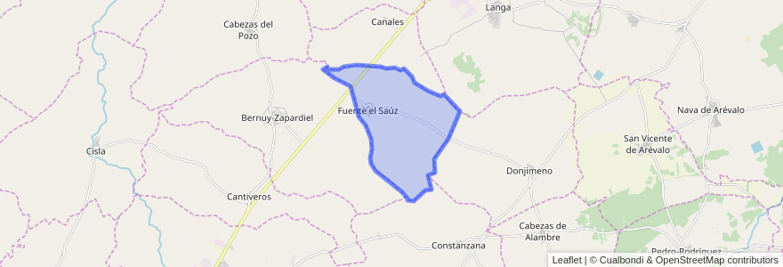 Mapa de ubicacion de Fuente el Sauz.