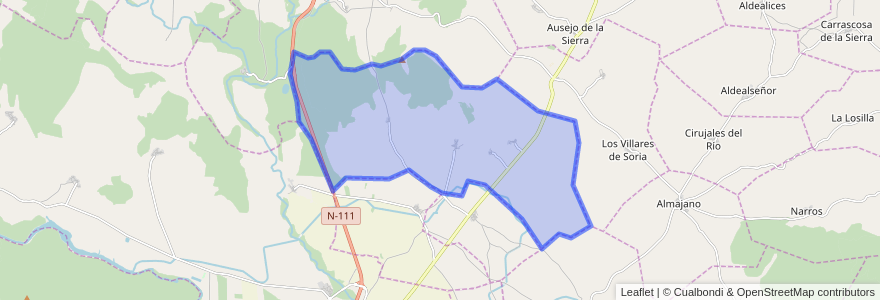 Mapa de ubicacion de Fuentelsaz de Soria.