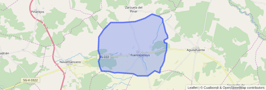 Mapa de ubicacion de Fuentepelayo.