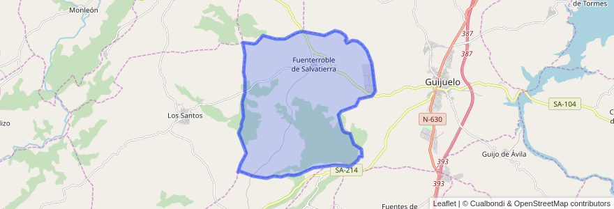 Mapa de ubicacion de Fuenterroble de Salvatierra.