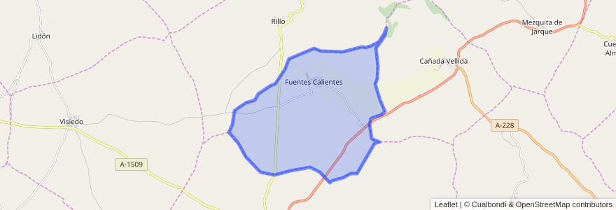 Mapa de ubicacion de Fuentes Calientes.