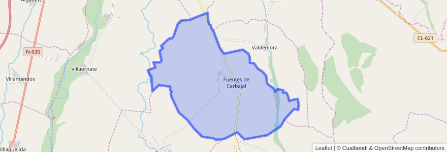 Mapa de ubicacion de Fuentes de Carbajal.