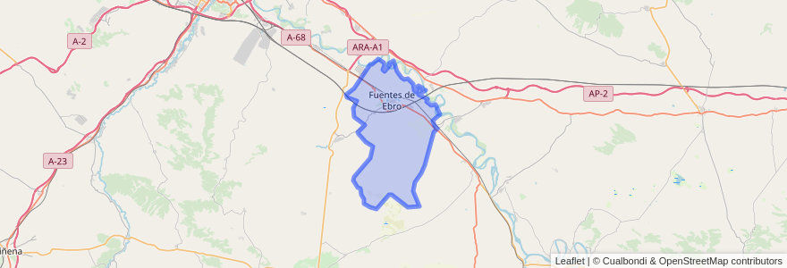 Mapa de ubicacion de Fuentes de Ebro.