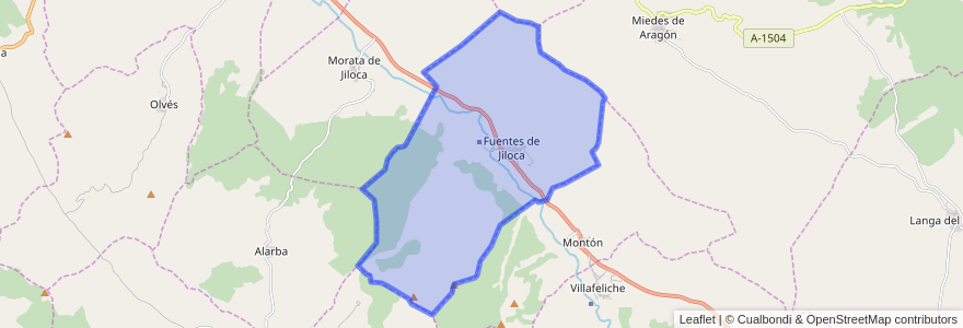 Mapa de ubicacion de Fuentes de Jiloca.