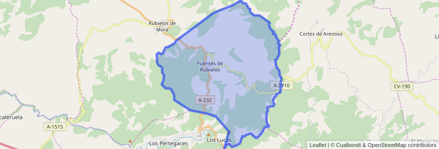 Mapa de ubicacion de Fuentes de Rubielos.