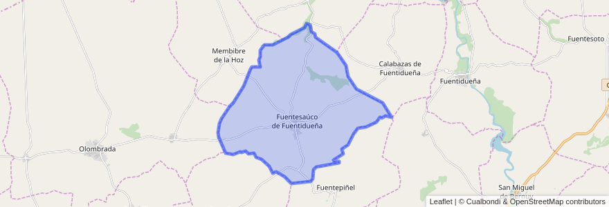 Mapa de ubicacion de Fuentesaúco de Fuentidueña.