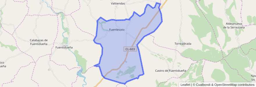 Mapa de ubicacion de Fuentesoto.