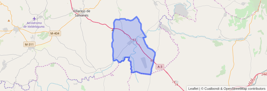 Mapa de ubicacion de Fuentidueña de Tajo.