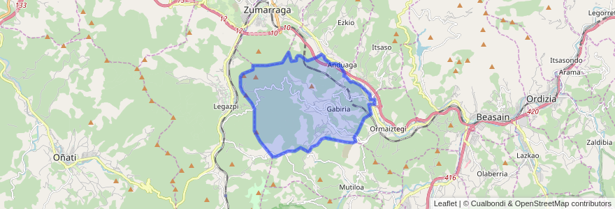 Mapa de ubicacion de Gabiria.