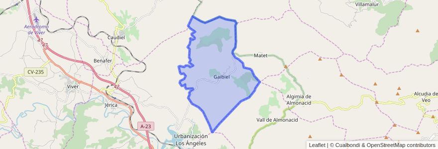 Mapa de ubicacion de Gaibiel.