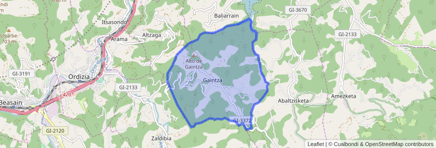 Mapa de ubicacion de Gaintza.