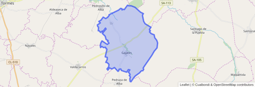 Mapa de ubicacion de Gajates.