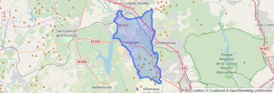 Mapa de ubicacion de Galapagar.