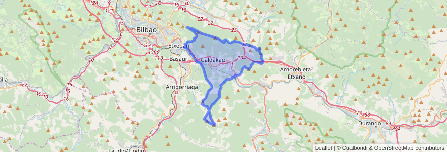 Mapa de ubicacion de Galdakao.