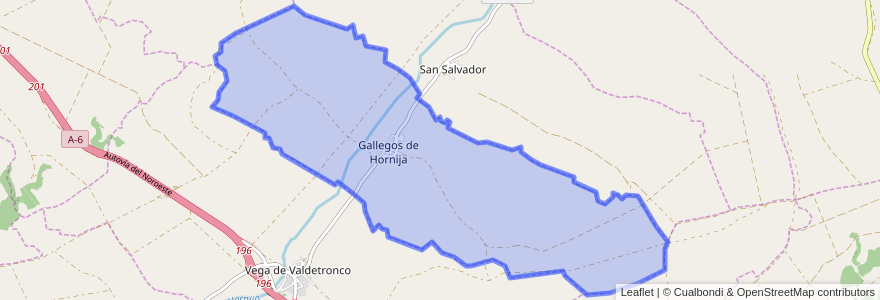 Mapa de ubicacion de Gallegos de Hornija.