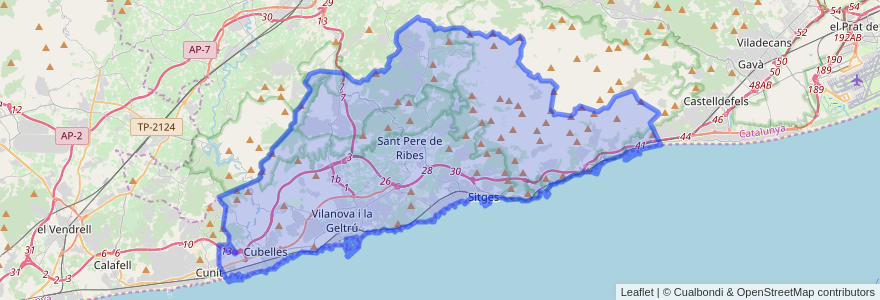 Mapa de ubicacion de Garraf.