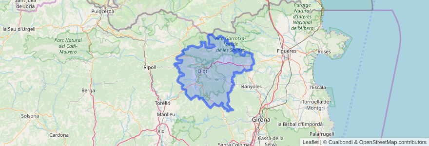 Mapa de ubicacion de Garrotxa.