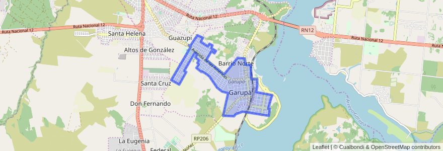 Mapa de ubicacion de Garupá.