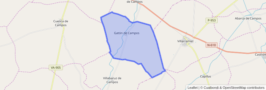 Mapa de ubicacion de Gatón de Campos.