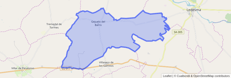 Mapa de ubicacion de Gejuelo del Barro.