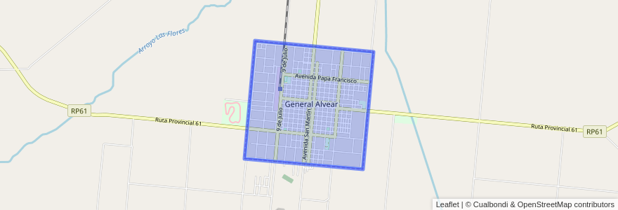 Mapa de ubicacion de General Alvear.