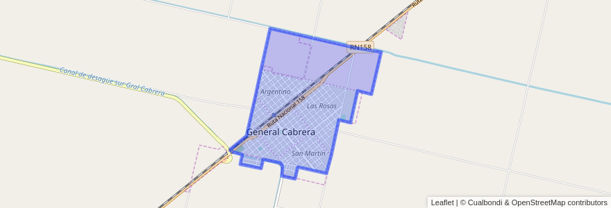 Mapa de ubicacion de General Cabrera.