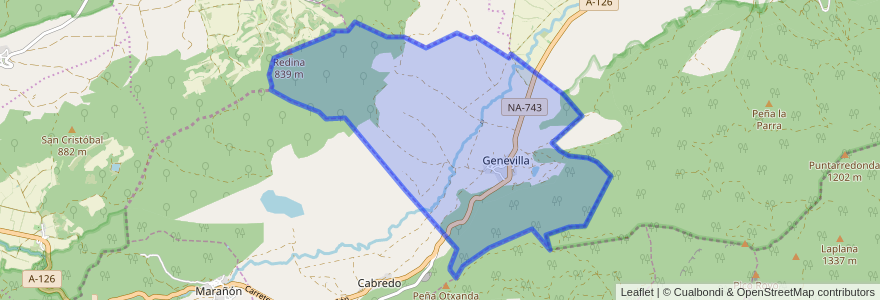 Mapa de ubicacion de Genevilla.