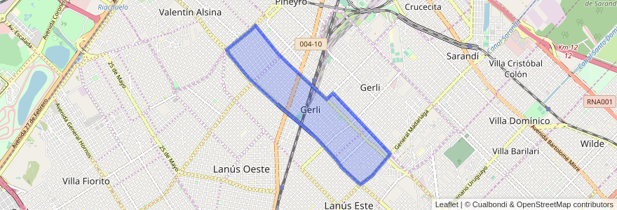 Mapa de ubicacion de Gerli.