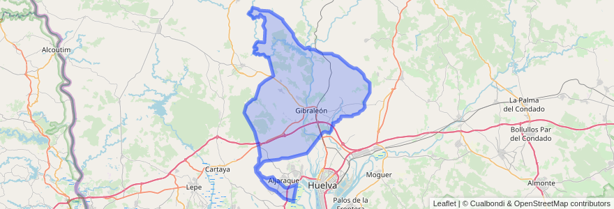 Mapa de ubicacion de Gibraleón.