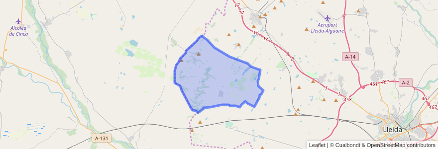 Mapa de ubicacion de Gimenells i el Pla de la Font.