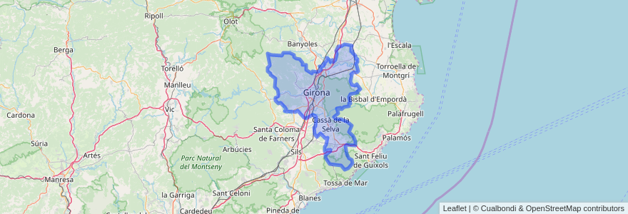 Mapa de ubicacion de Gironès.