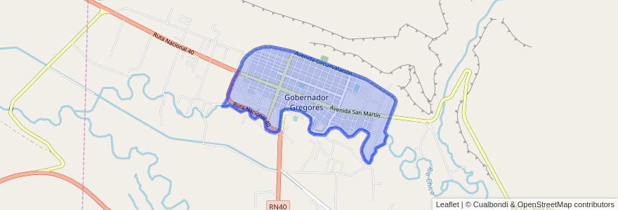 Mapa de ubicacion de Gobernador Gregores.