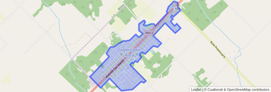 Mapa de ubicacion de Gobernador Roca.