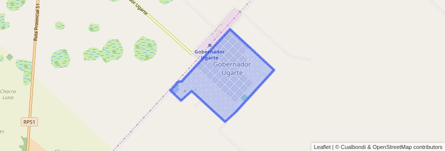 Mapa de ubicacion de Gobernador Ugarte.