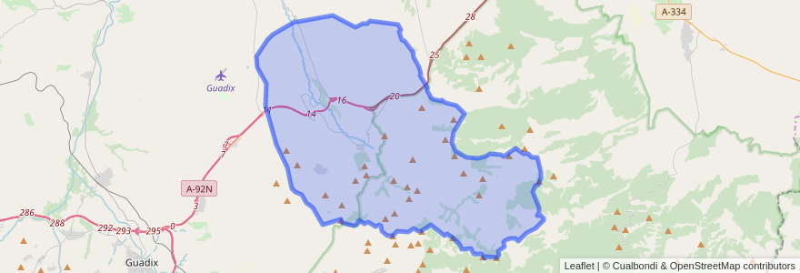 Mapa de ubicacion de Gor.