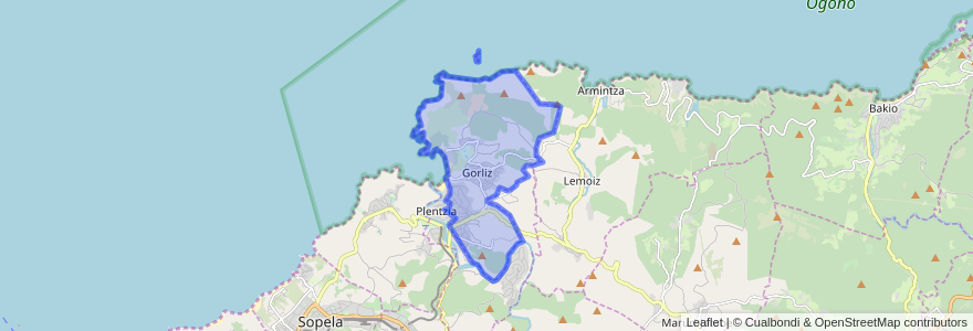 Mapa de ubicacion de Gorliz.